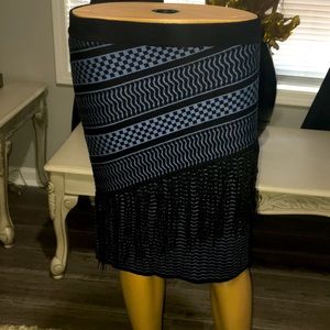 Black denim blue skirt